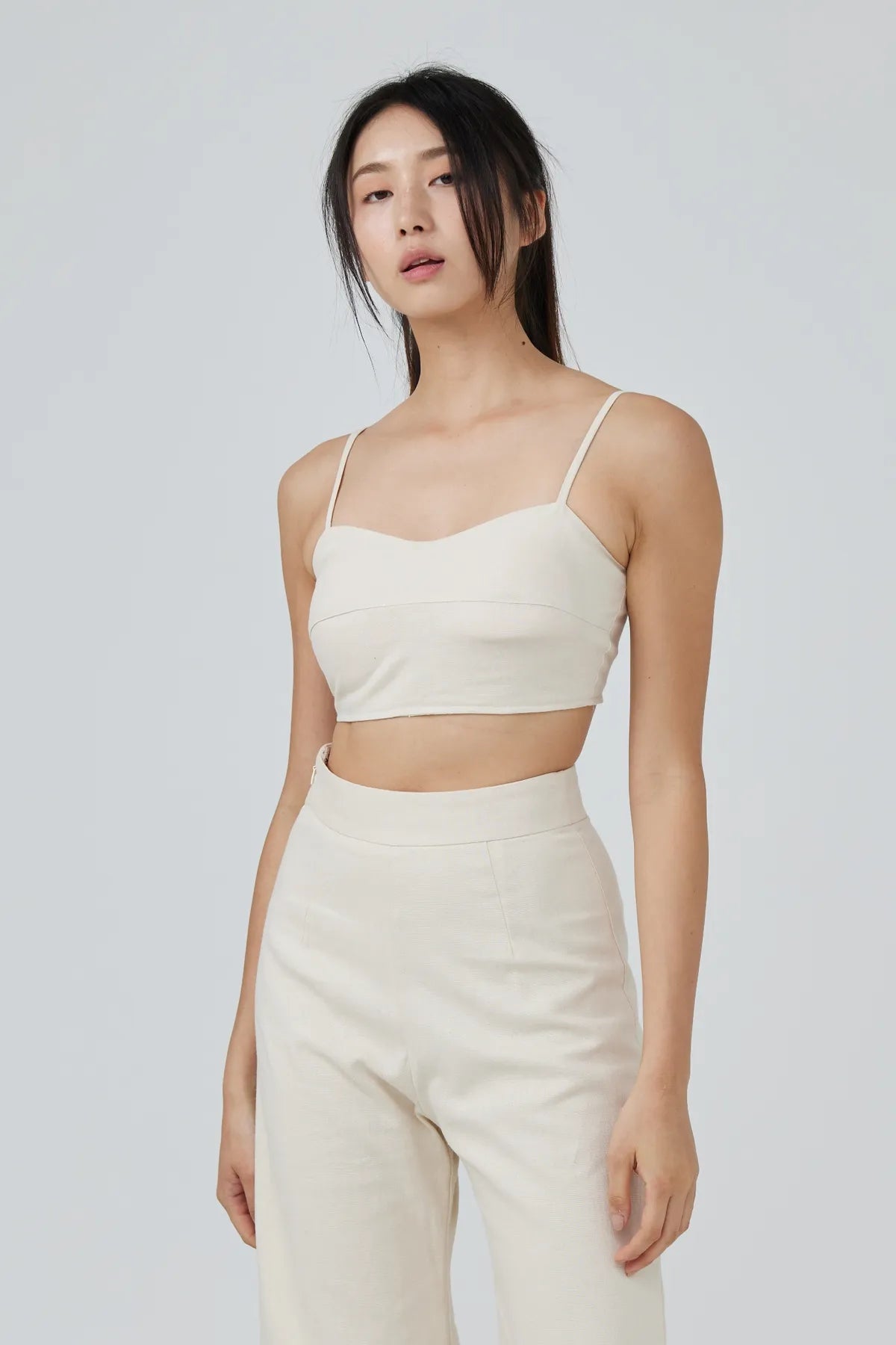 Horizon Padded Linen Crop Top