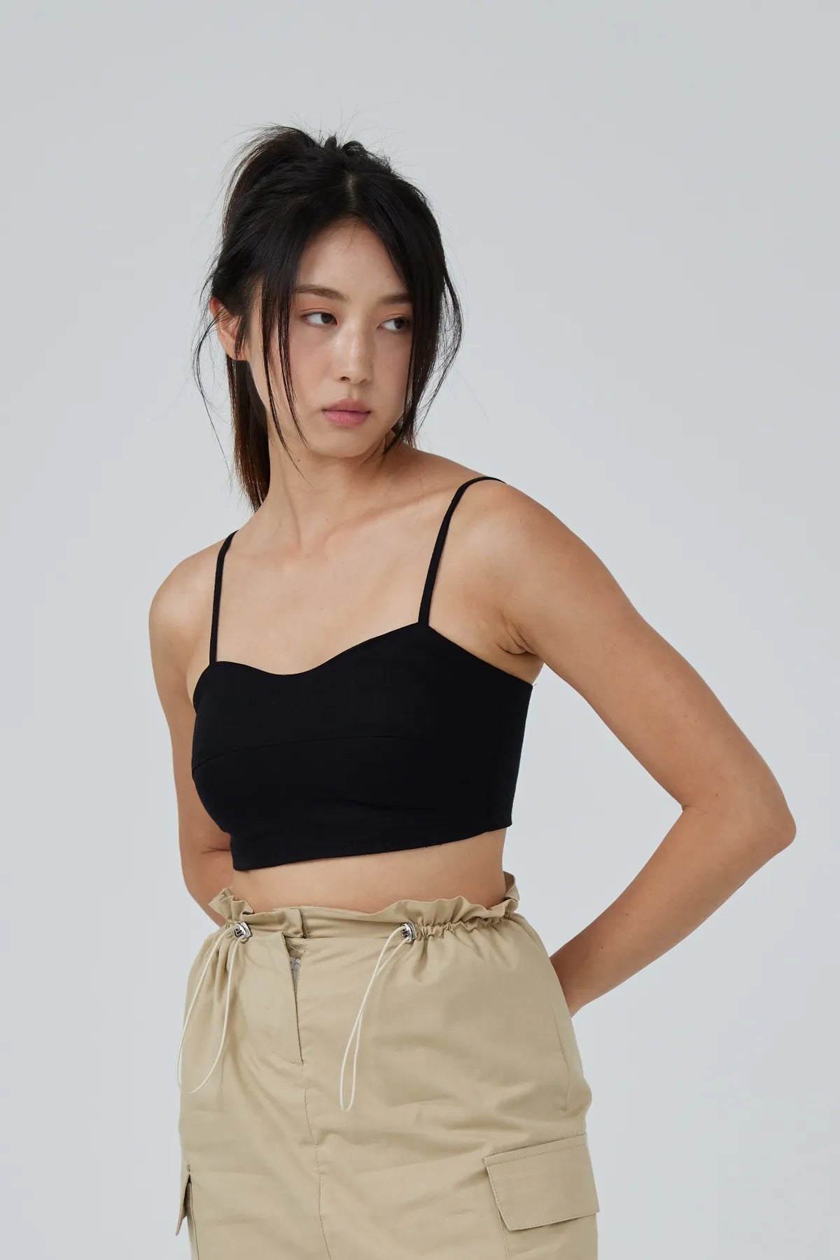 Horizon Padded Linen Crop Top
