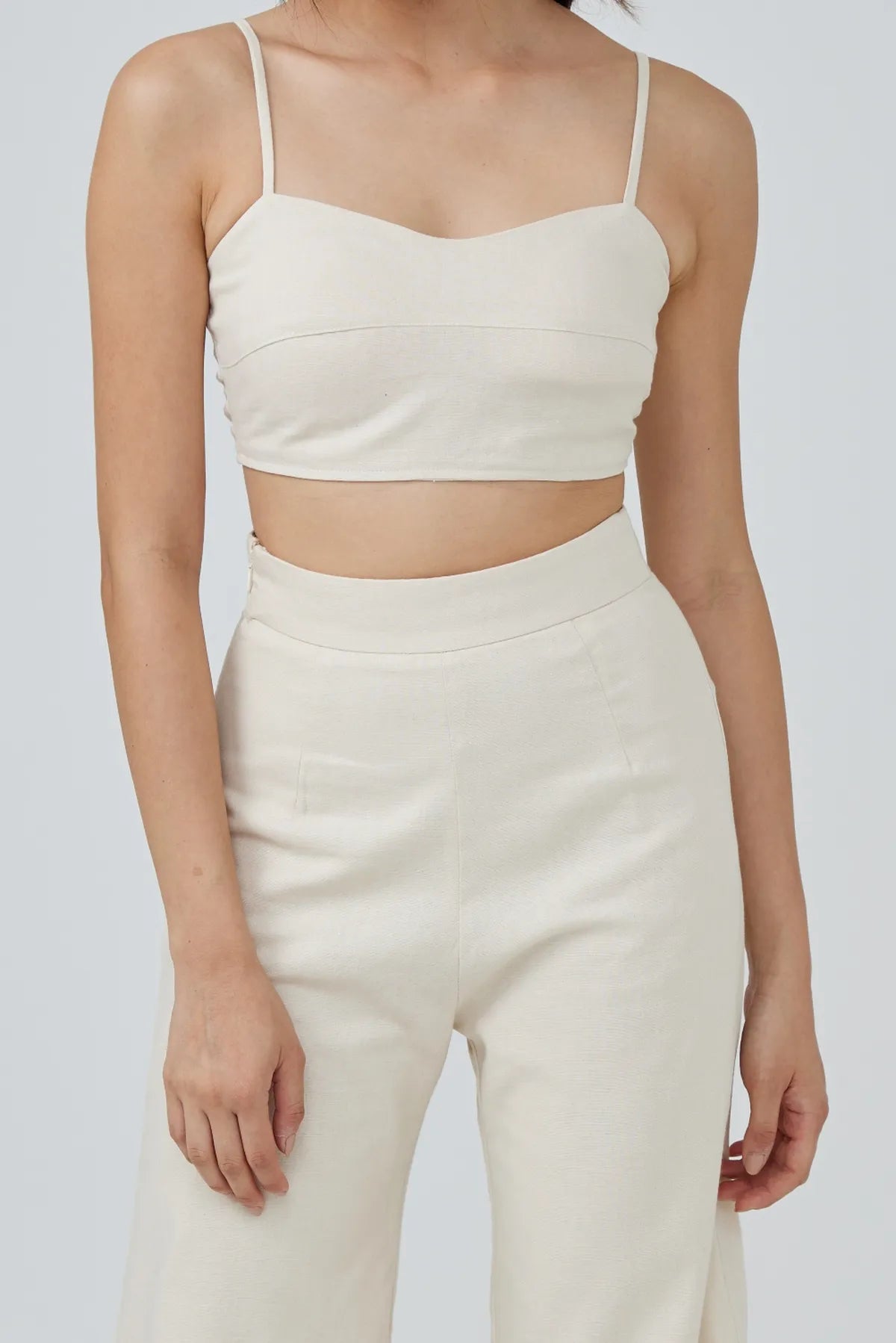 Horizon Padded Linen Crop Top