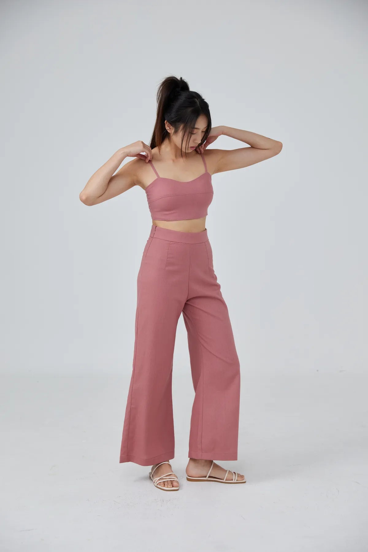 Horizon Padded Linen Crop Top