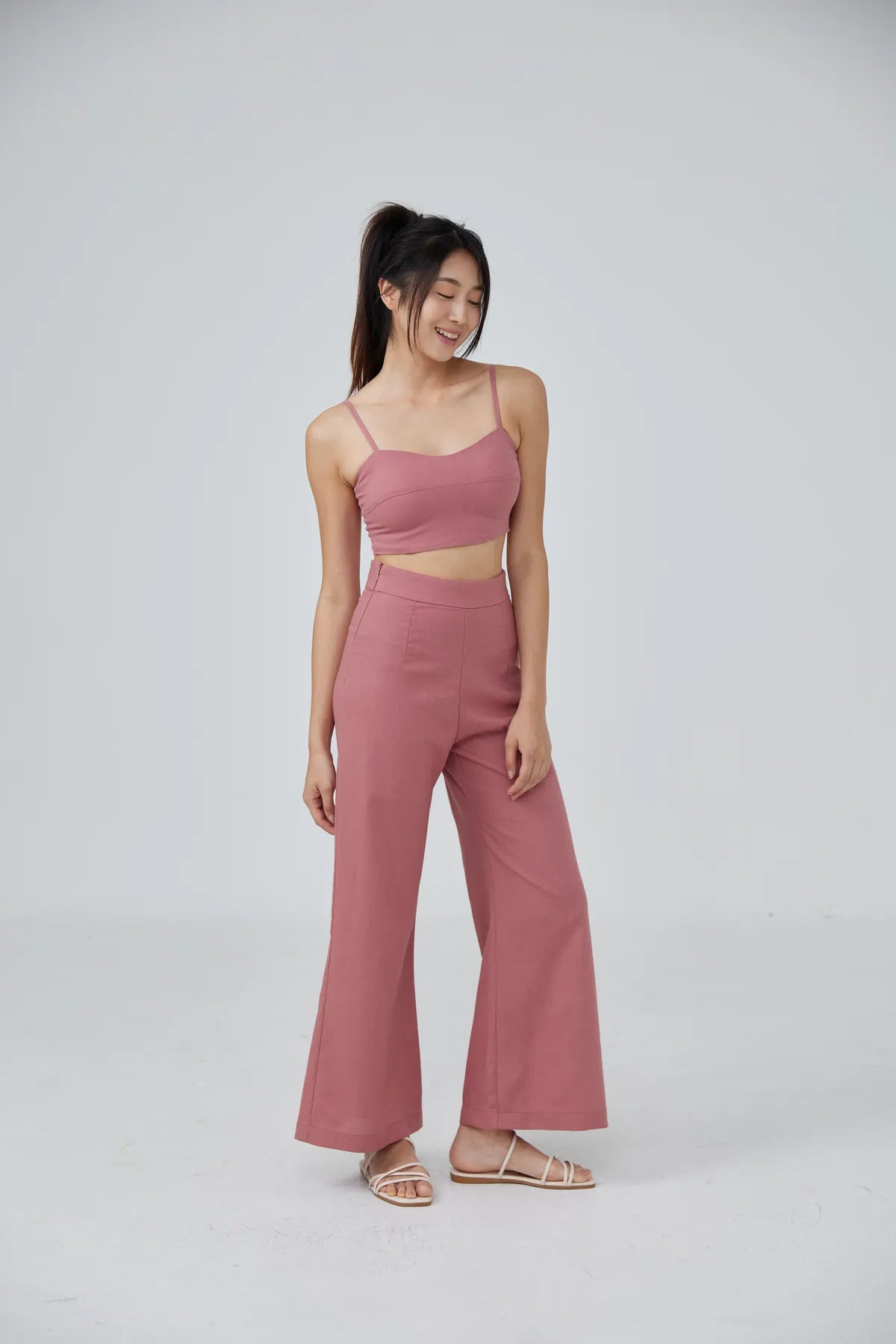 Horizon Padded Linen Crop Top
