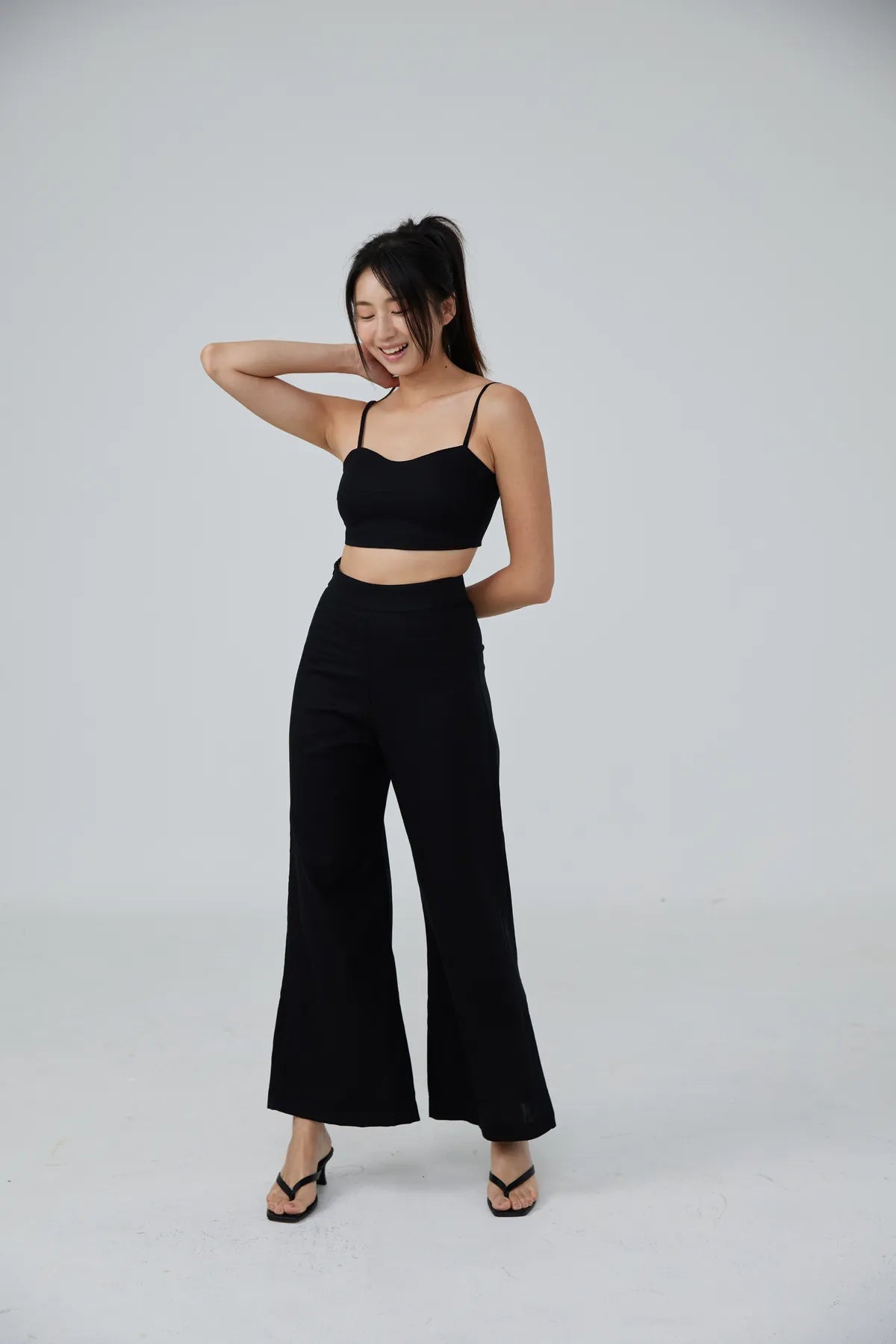 Horizon Padded Linen Crop Top