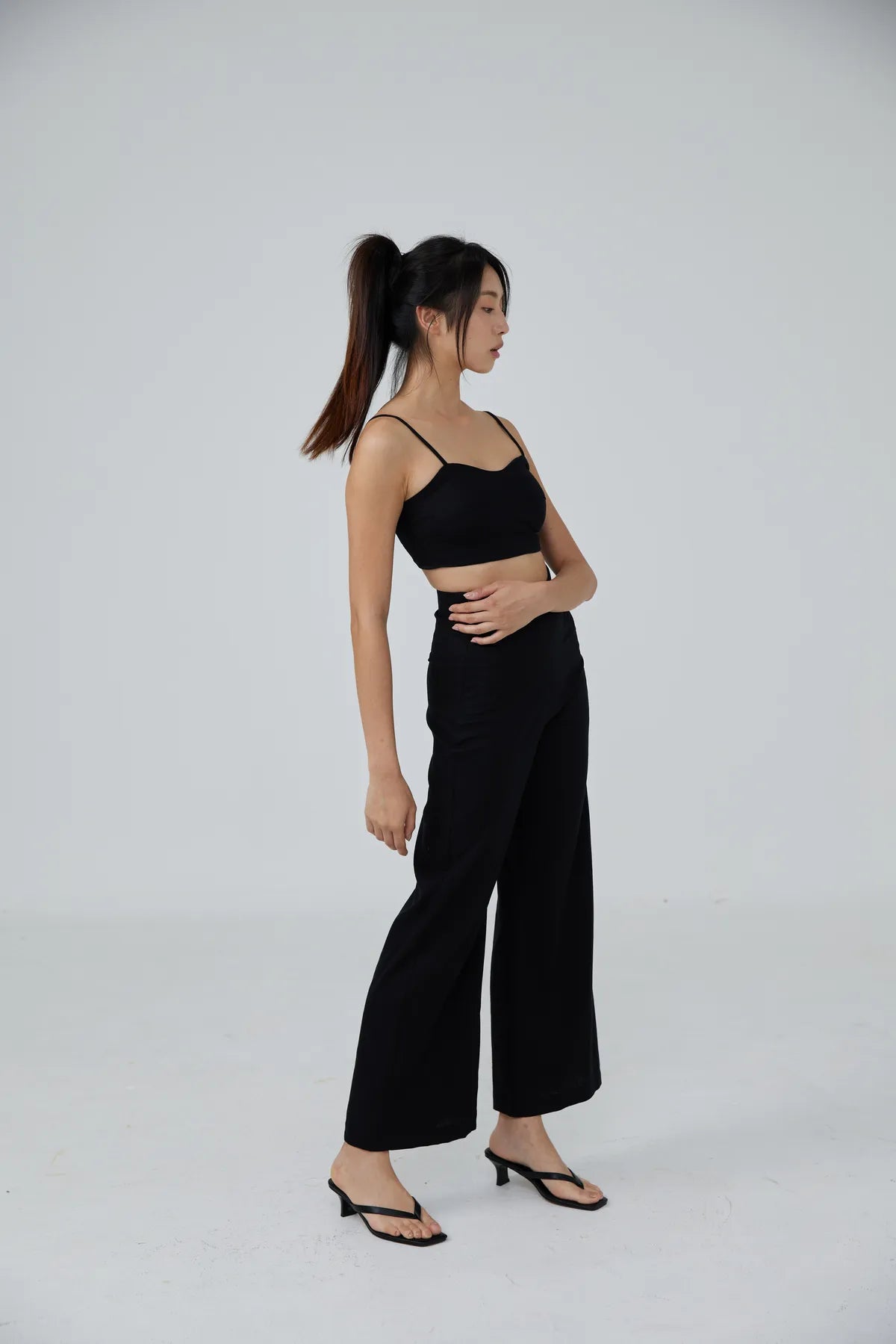 Horizon Padded Linen Crop Top