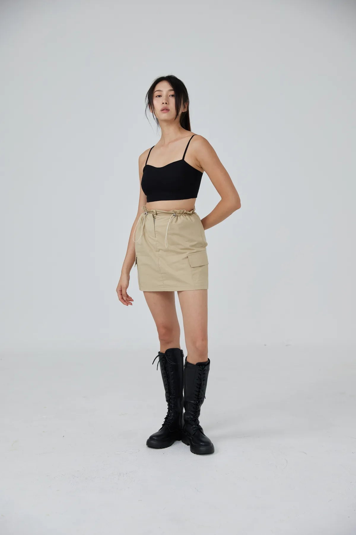 Horizon Padded Linen Crop Top