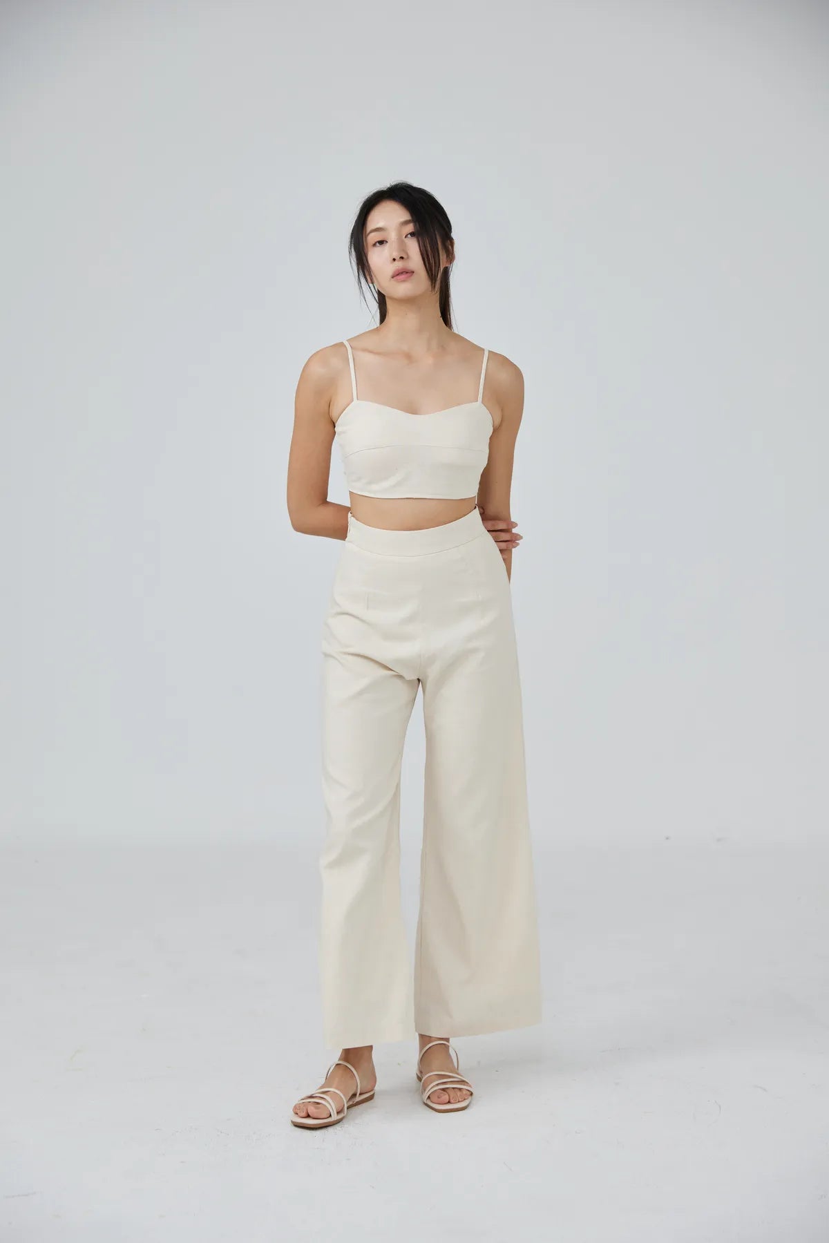 Horizon Padded Linen Crop Top