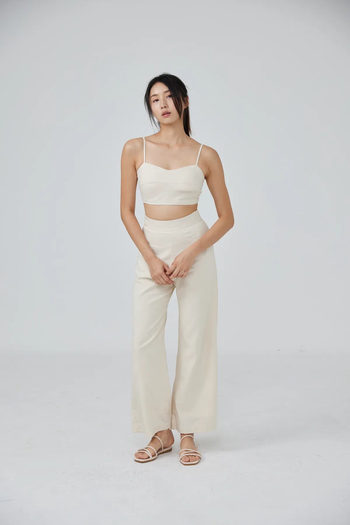 Horizon Padded Linen Crop Top