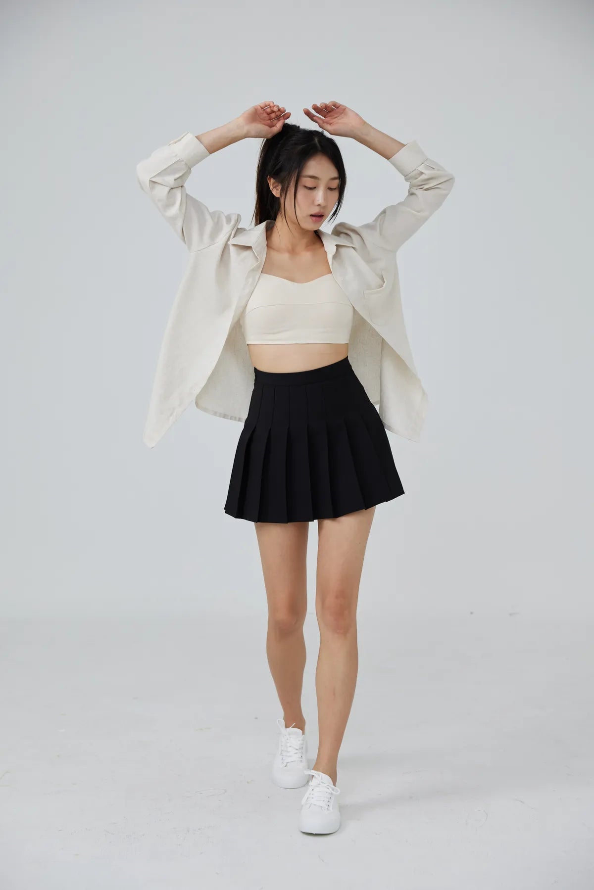 Horizon Padded Linen Crop Top