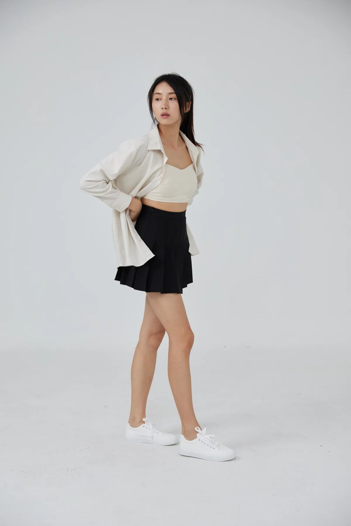 Horizon Padded Linen Crop Top