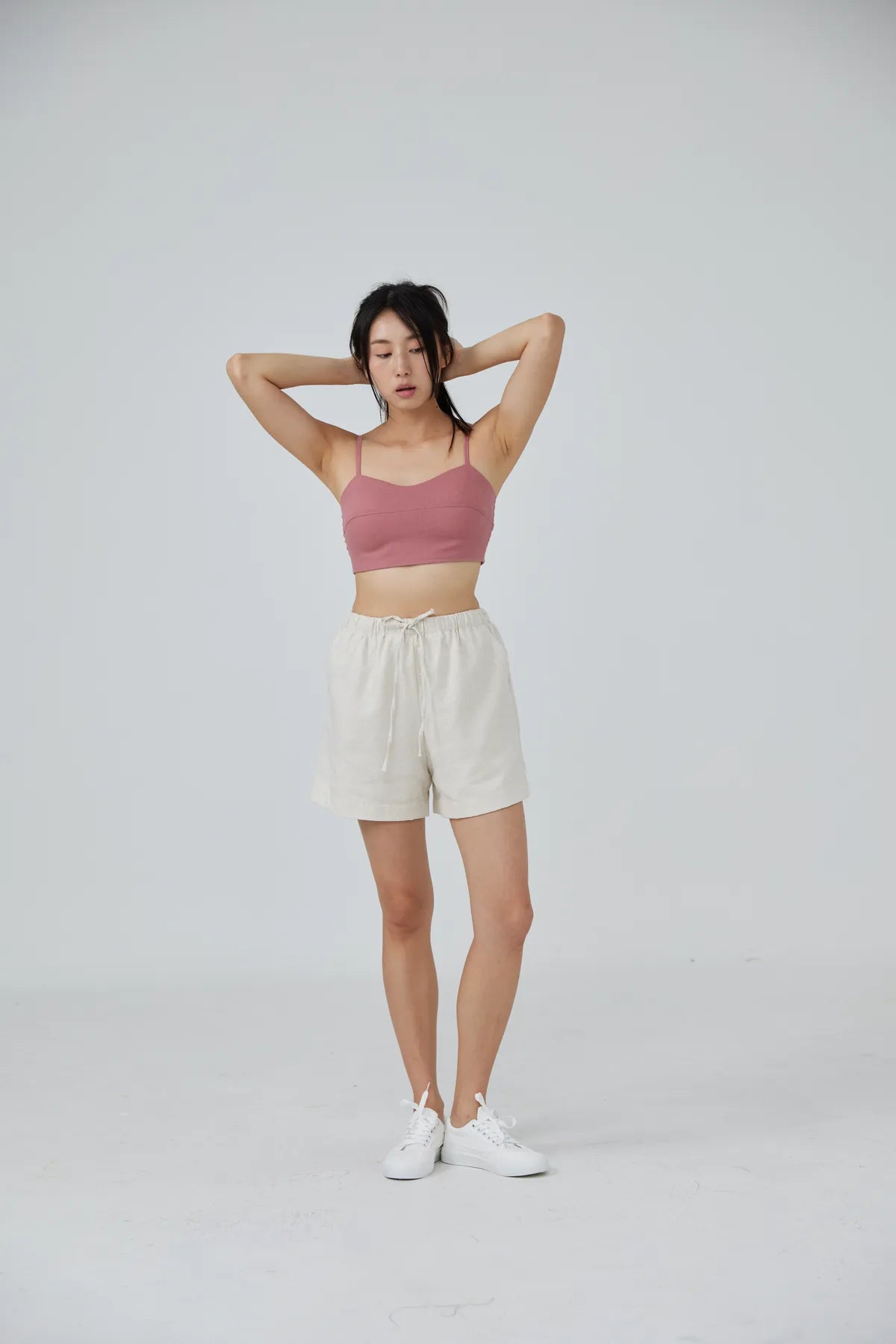 Horizon Padded Linen Crop Top