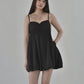 Yuna Bubble Hem Padded Ruched Mini Dress