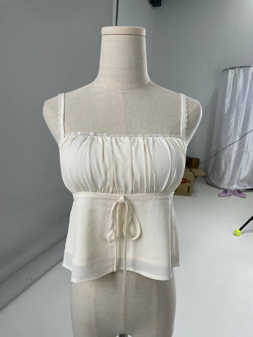 *COMING SOON* Kiara Lace Trim Ribbon Padded Babydoll Top