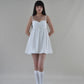Yuna Bubble Hem Padded Ruched Mini Dress