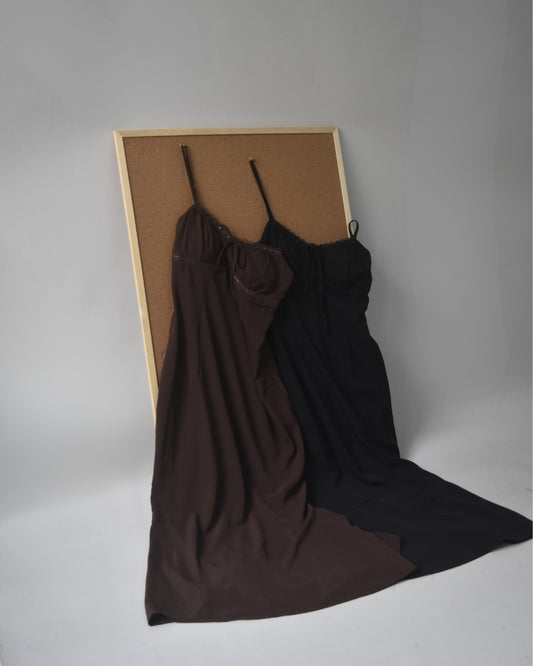 Christine Strappy Padded Lace Ribbon Dress