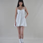Yuna Bubble Hem Padded Ruched Mini Dress