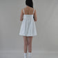 Yuna Bubble Hem Padded Ruched Mini Dress