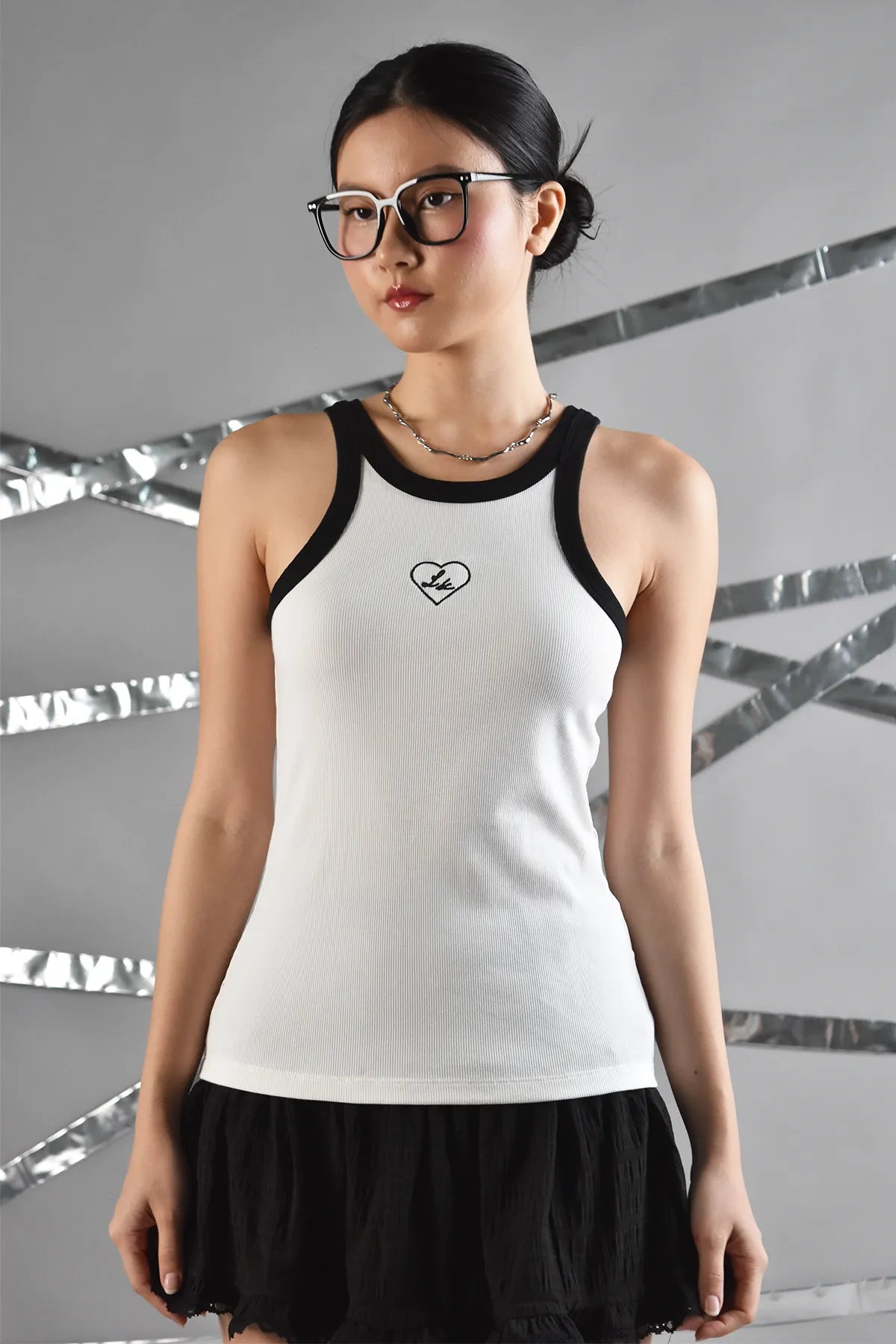 LIKKA Logo Embroidered Cotton Jersey Tank