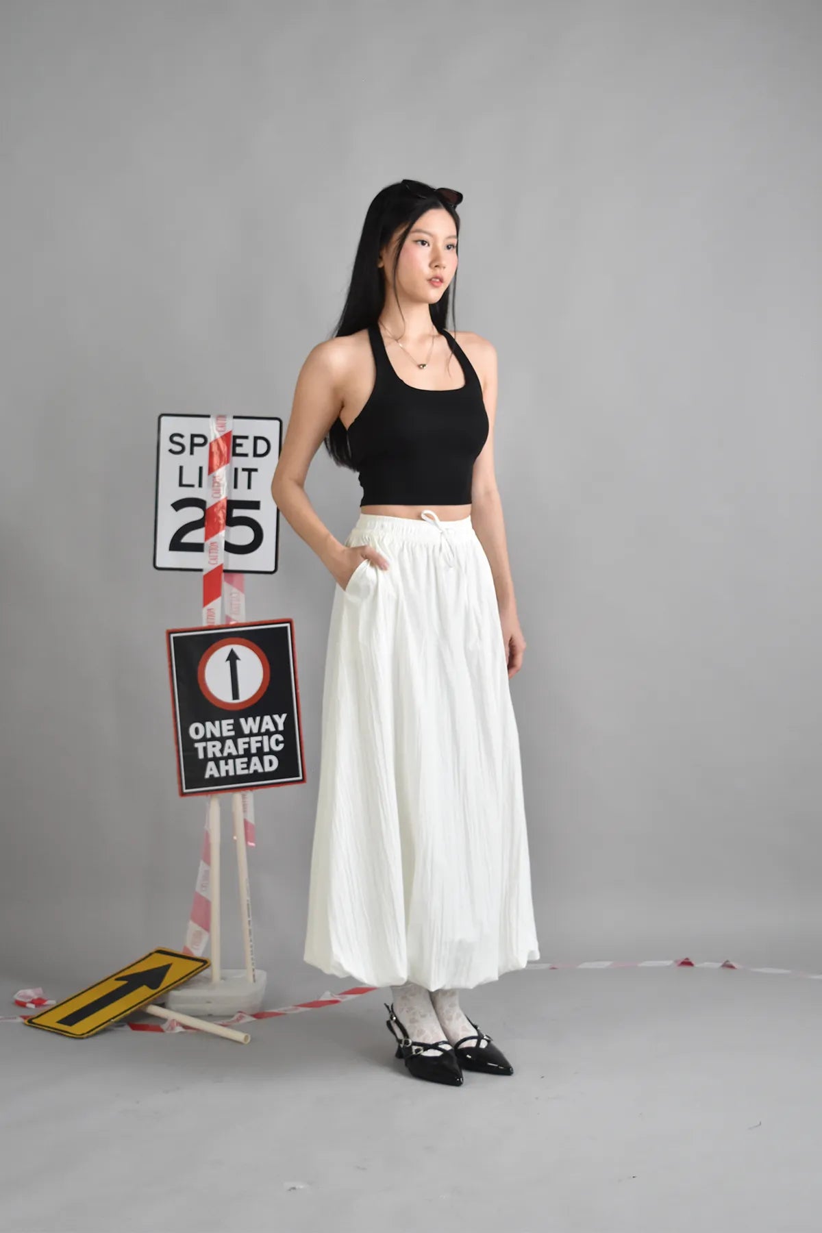 Marissa Bubble Hem Poufy Long Maxi Skirt