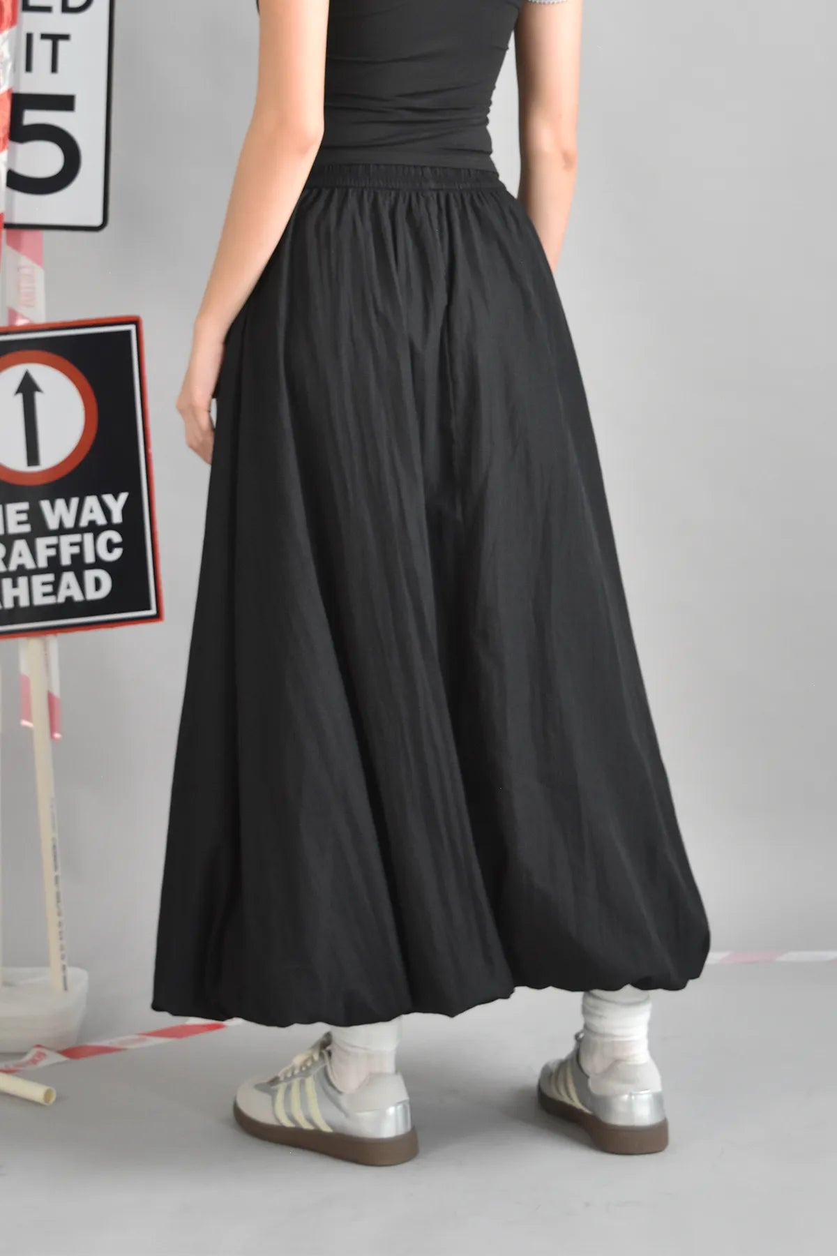 Marissa Bubble Hem Poufy Long Maxi Skirt