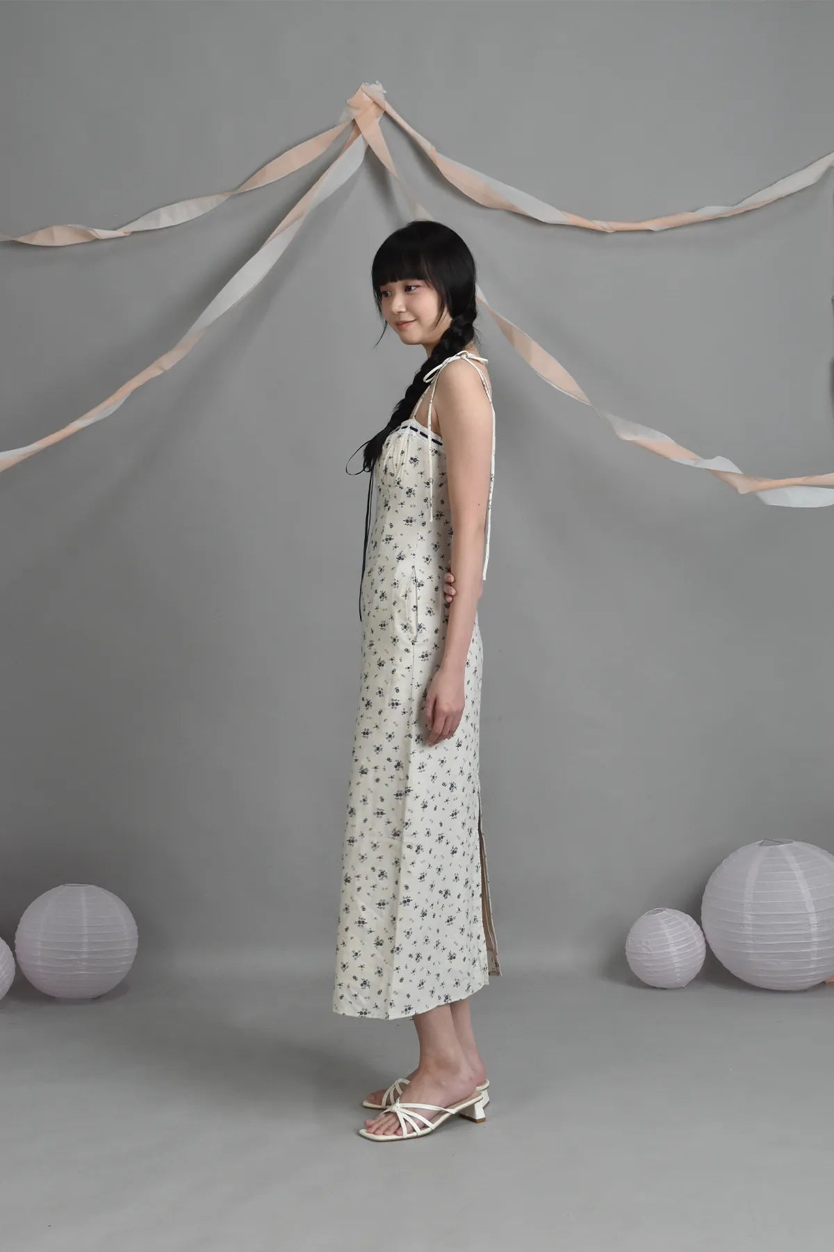 Blossom Anya Lace Ribbon Padded Maxi Dress