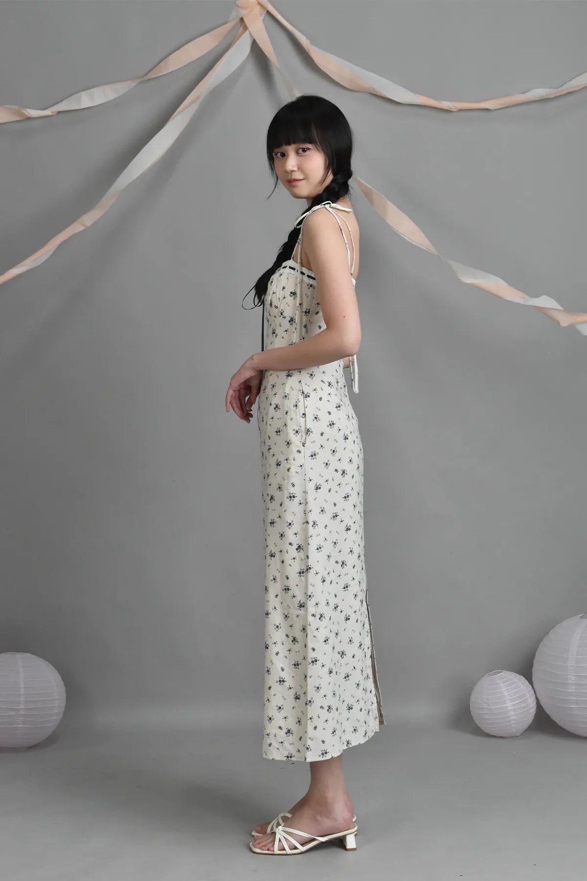 Blossom Anya Lace Ribbon Padded Maxi Dress