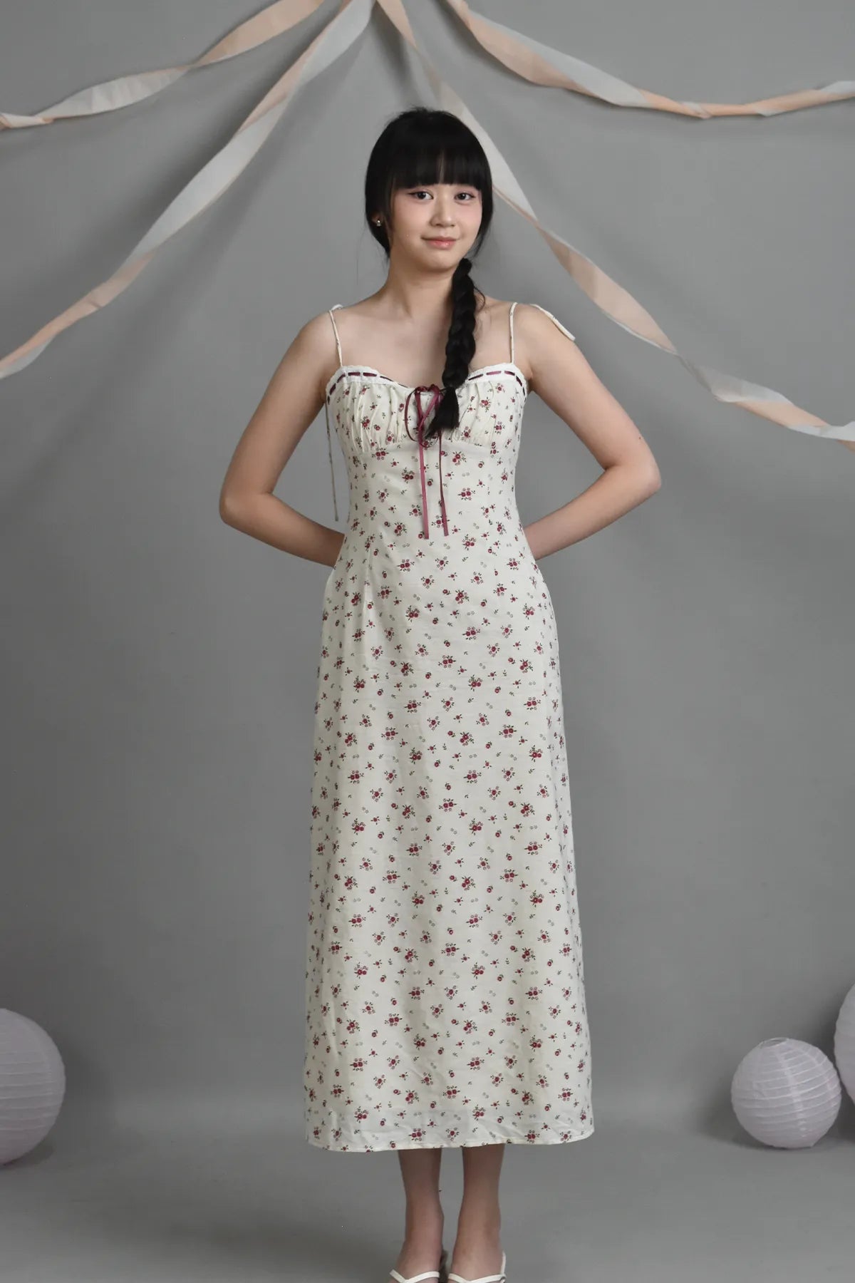 Blossom Anya Lace Ribbon Padded Maxi Dress