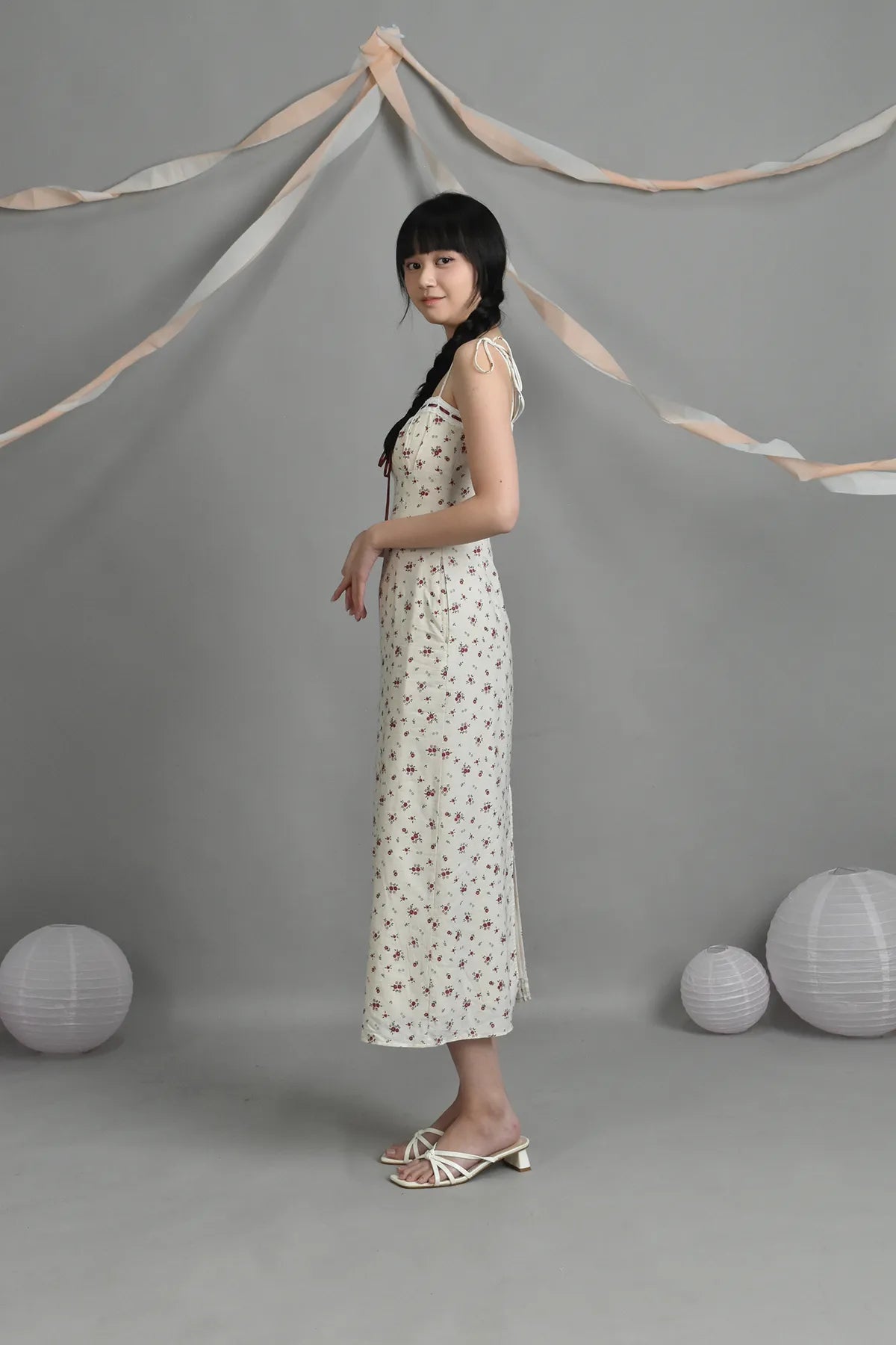 Blossom Anya Lace Ribbon Padded Maxi Dress