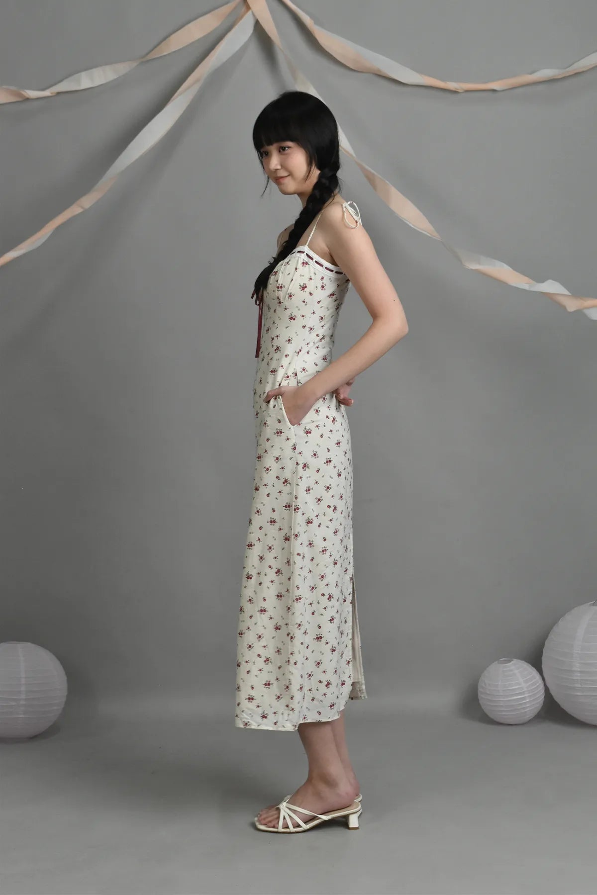 Blossom Anya Lace Ribbon Padded Maxi Dress