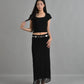 Rosie Lace Bias Cut Maxi Skirt in Black