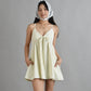 Primrose Babydoll Mini Padded Dress in Cream