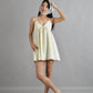 Primrose Babydoll Mini Padded Dress in Cream