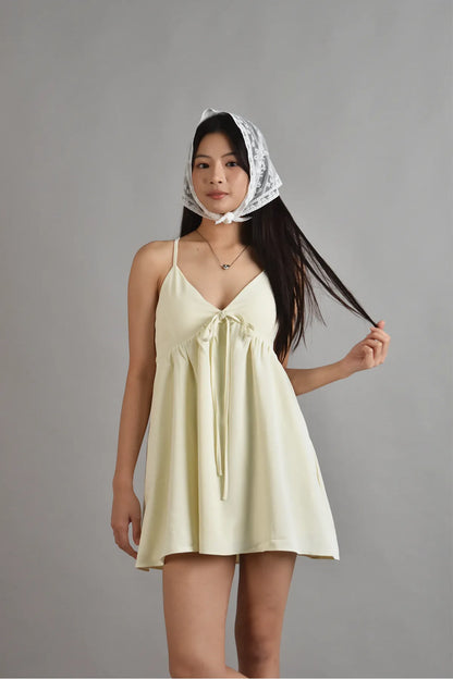 Primrose Babydoll Mini Padded Dress in Cream