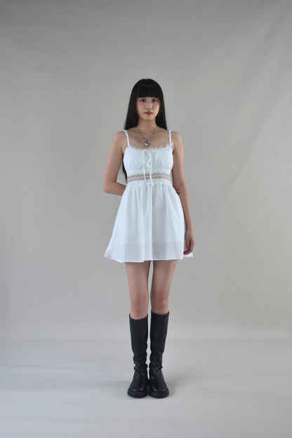 Josette Lace Panel Waist Padded Mini Dress