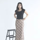 Darcy Elastic Waist Long Plaid Skirt