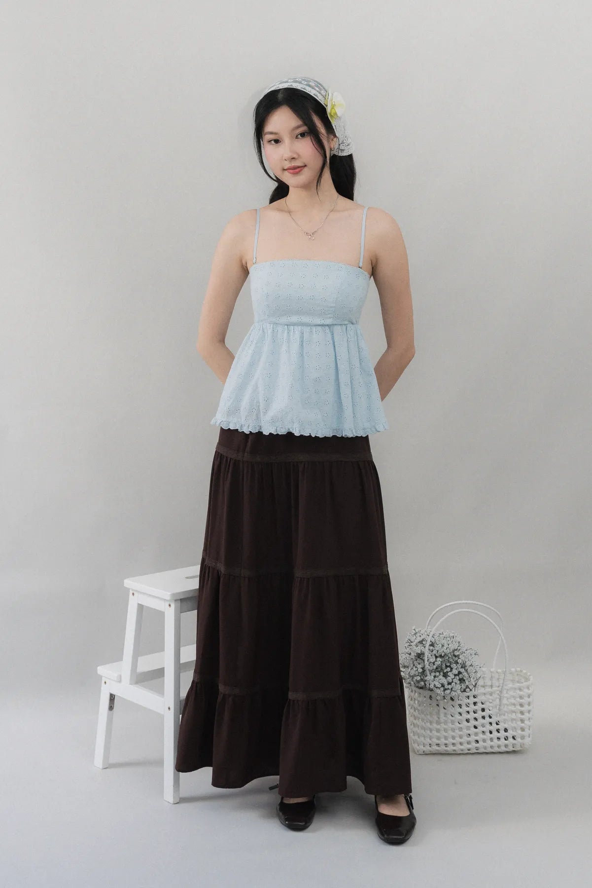 Eden Long Tiered Lace Skirt
