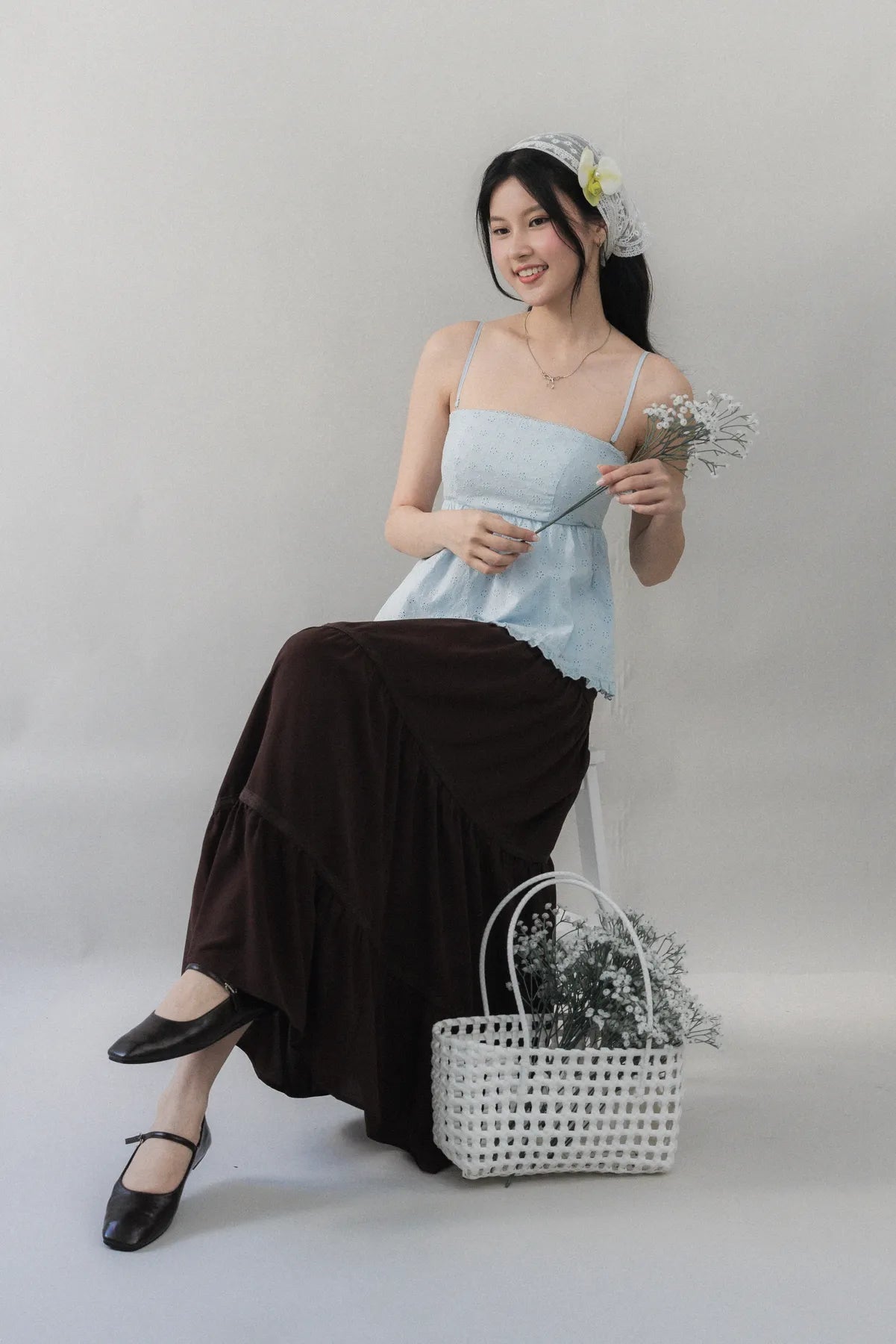Eden Long Tiered Lace Skirt