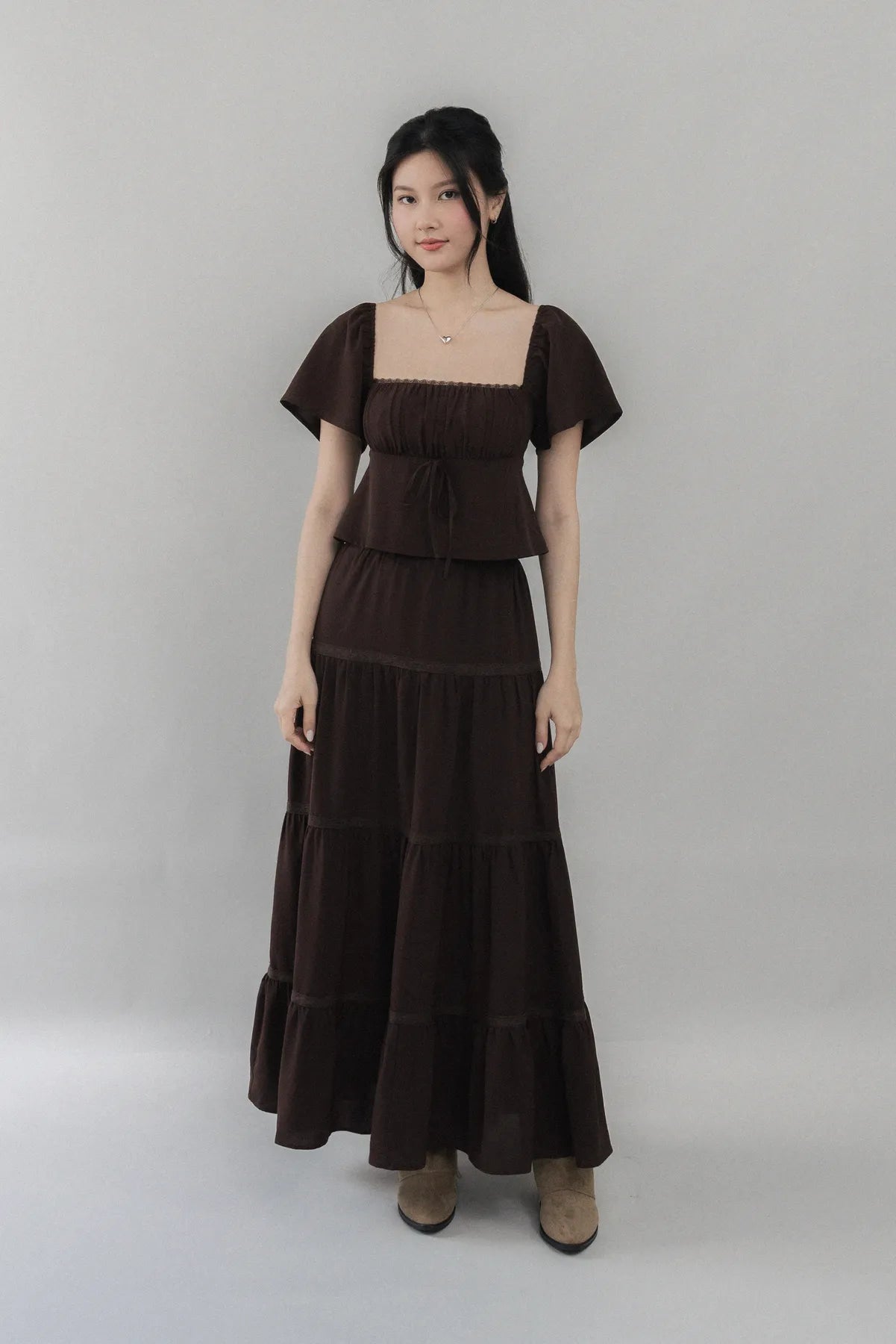 Eden Long Tiered Lace Skirt