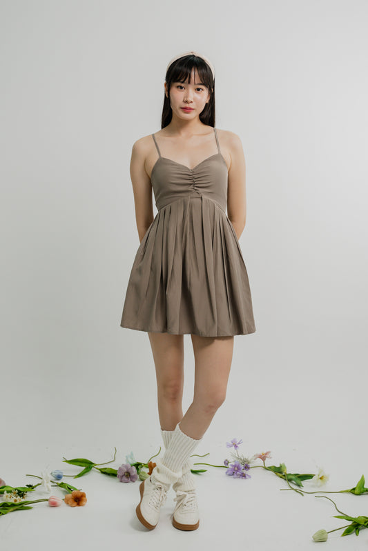 Poppy Pleated Short Dress
