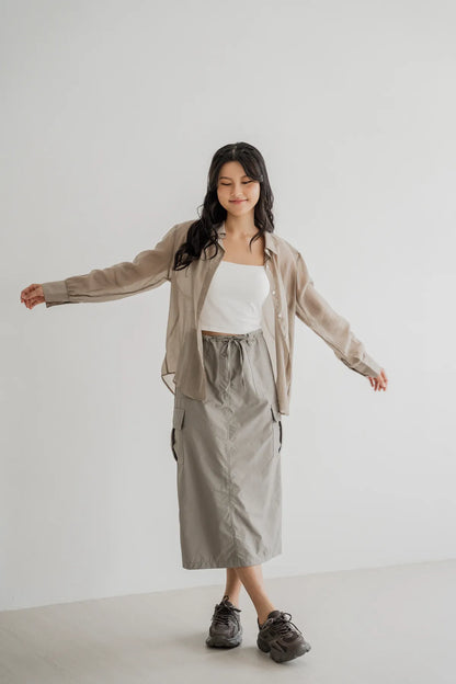 Gracia Sheer Collared Blouse *LAST PIECE*