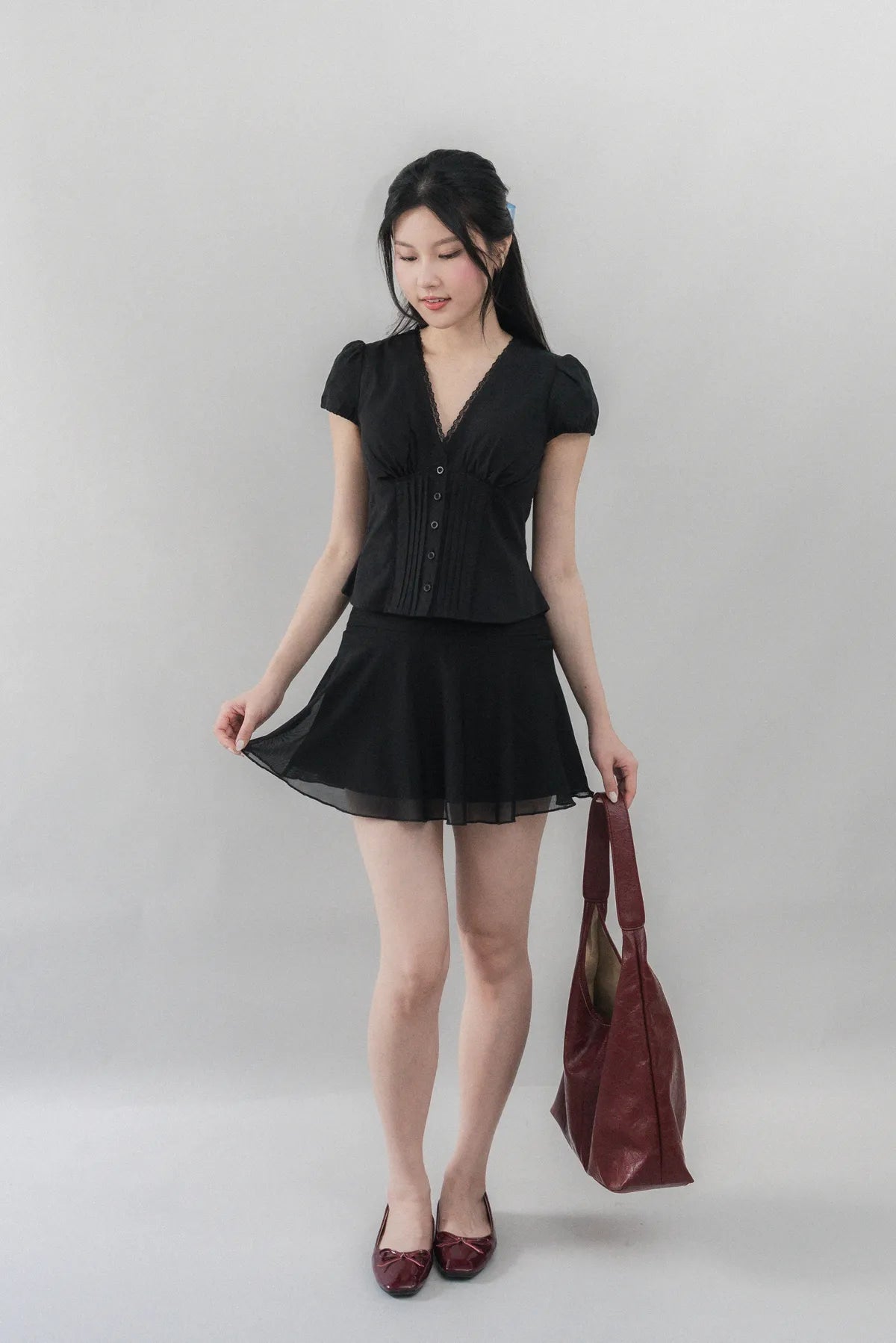 [CLOUD MESH] Brody Luxe Mesh Ruched Skorts