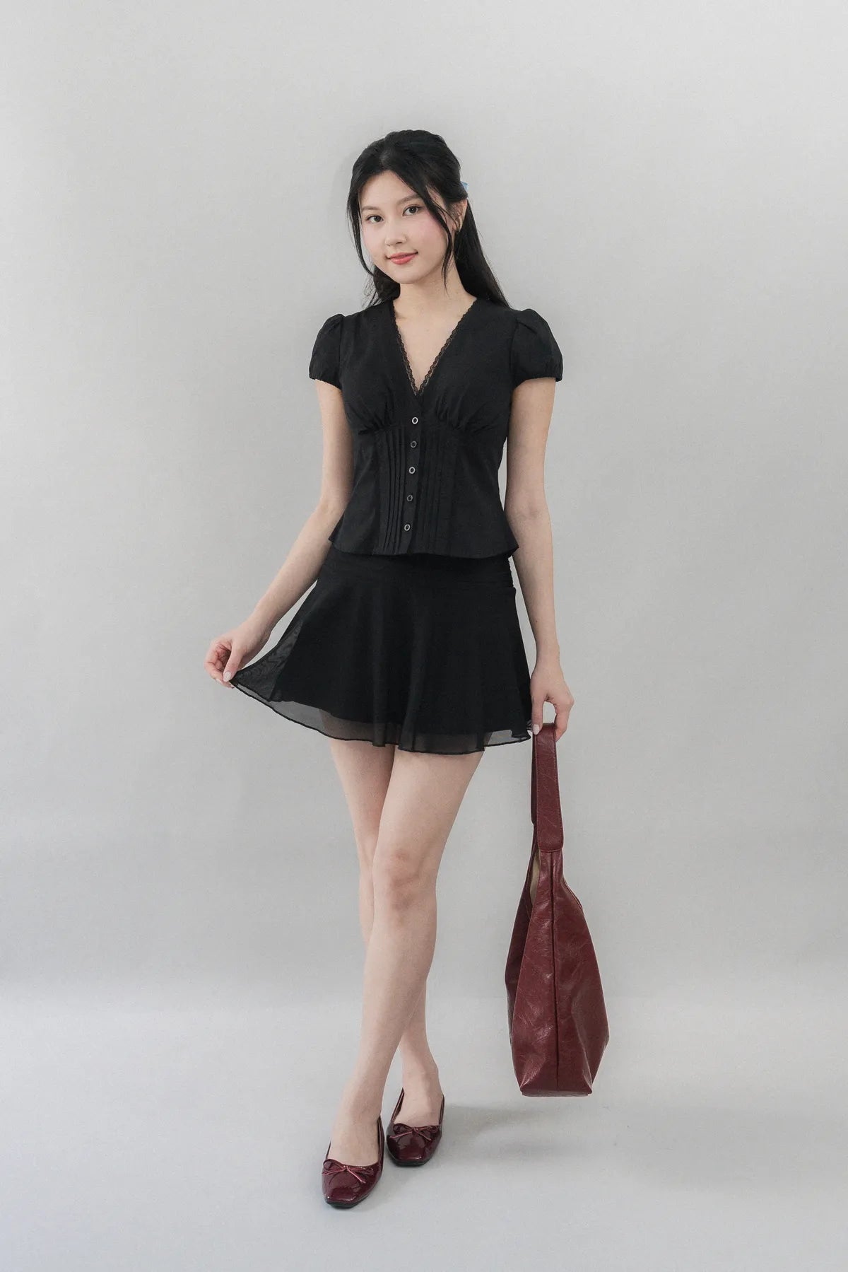 [CLOUD MESH] Brody Luxe Mesh Ruched Skorts