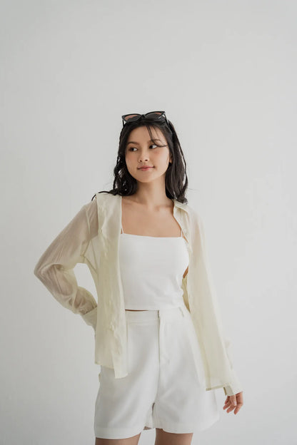 Gracia Sheer Collared Blouse *LAST PIECE*