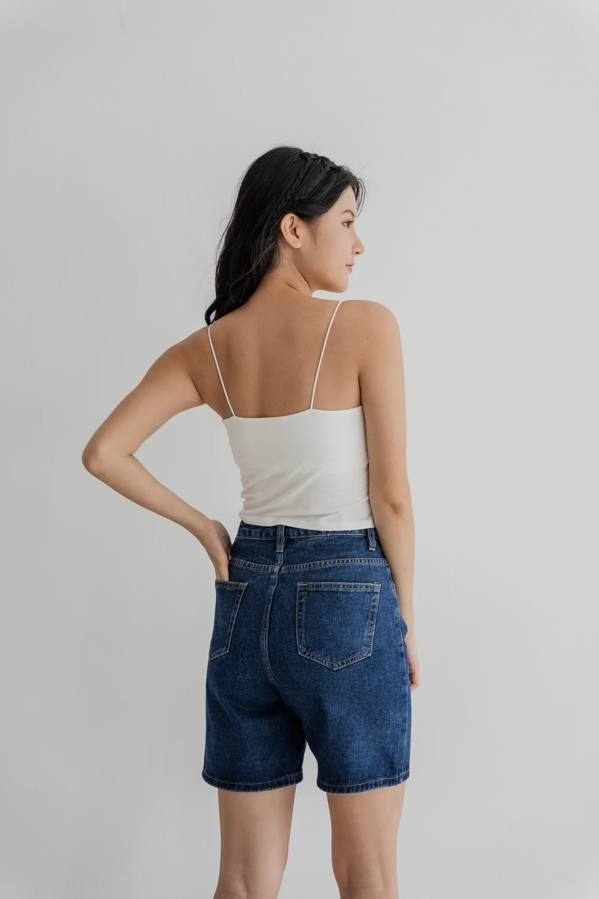 Jackie Denim Straight-Cut Berms