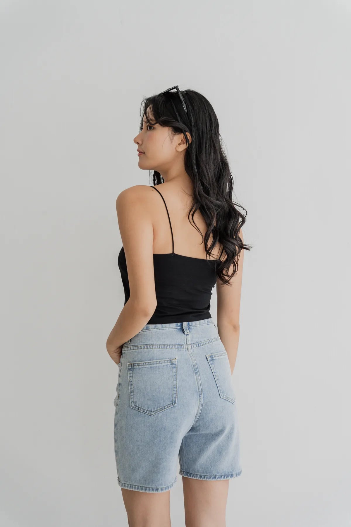 Jackie Denim Straight-Cut Berms