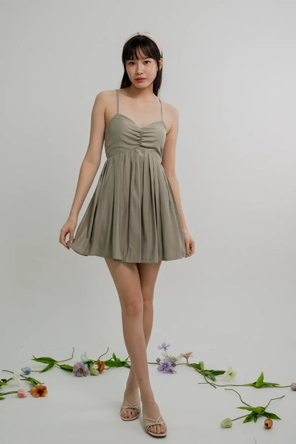 Poppy Pleated Short Dress
