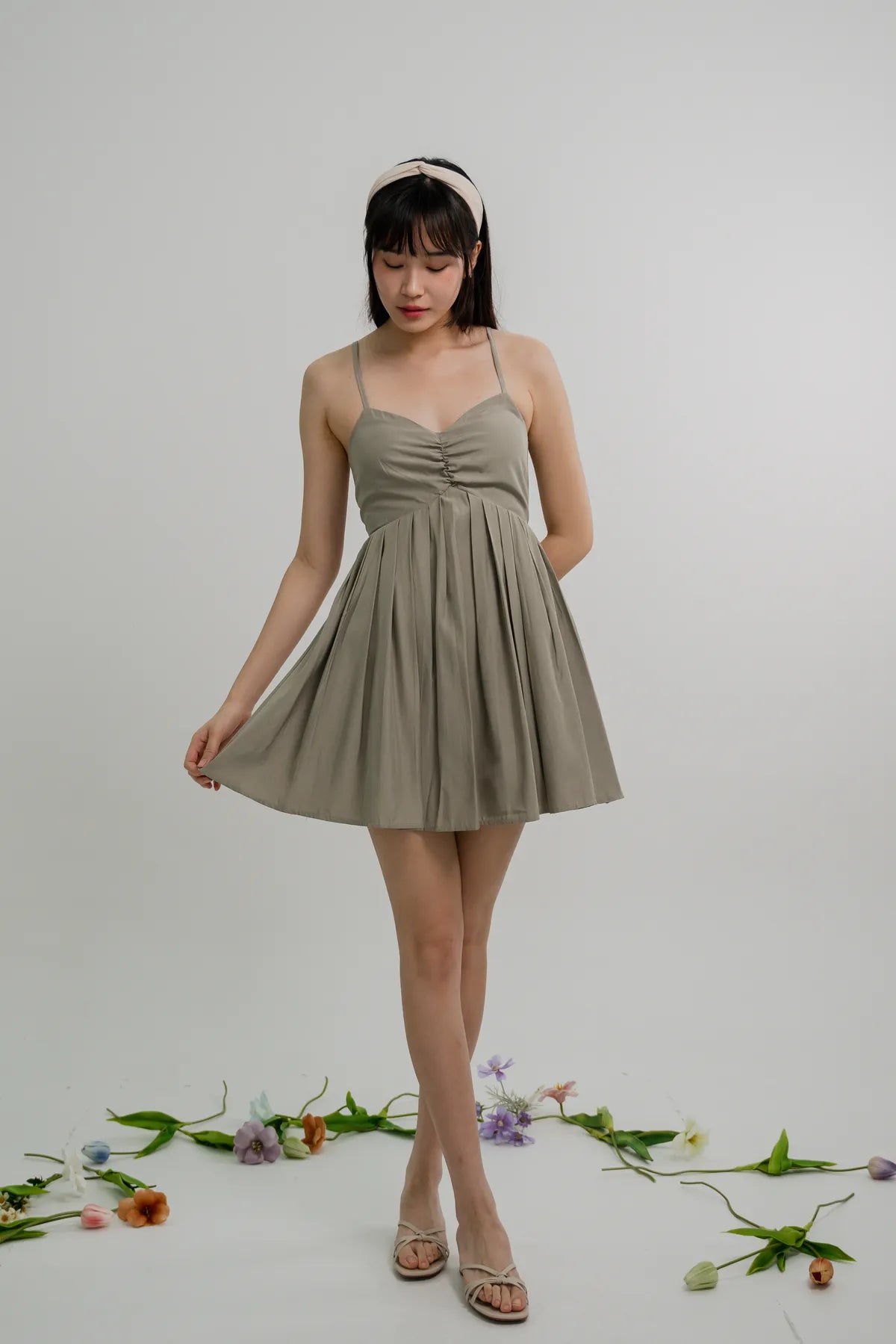 Poppy Pleated Short Dress