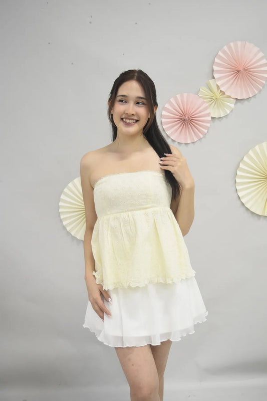 Jolyn Eyelet Babydoll Padded Top