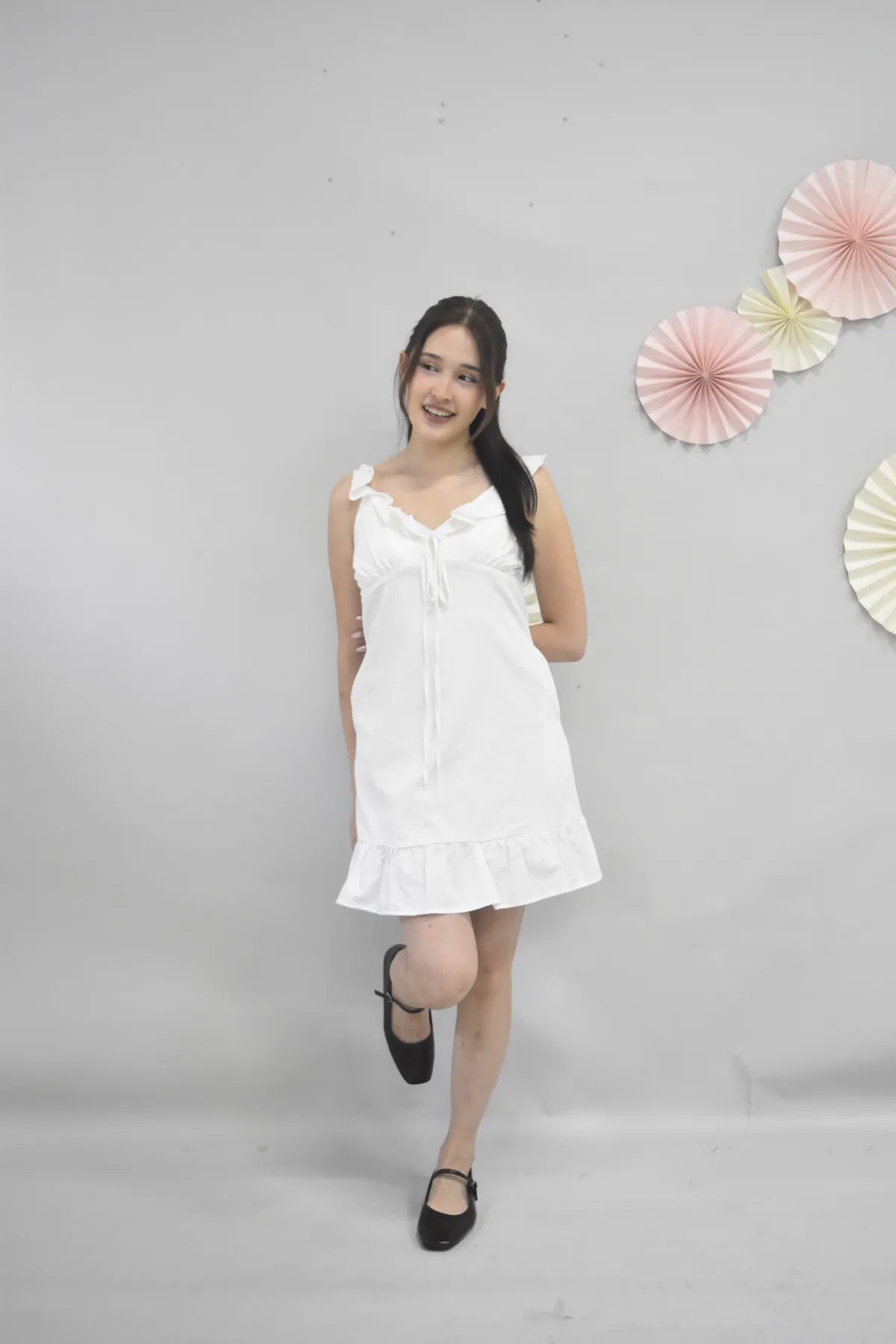 Adelle Ruffle Ribbon Mini Dress