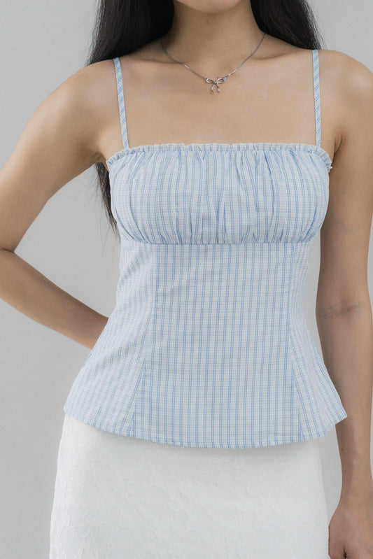 Steffi Gingham Strappy Padded Top