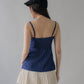 Sydney Scallop Trim Padded Button Tank Top
