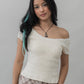Valerie Pointelle Off Shoulder Short Sleeve Top